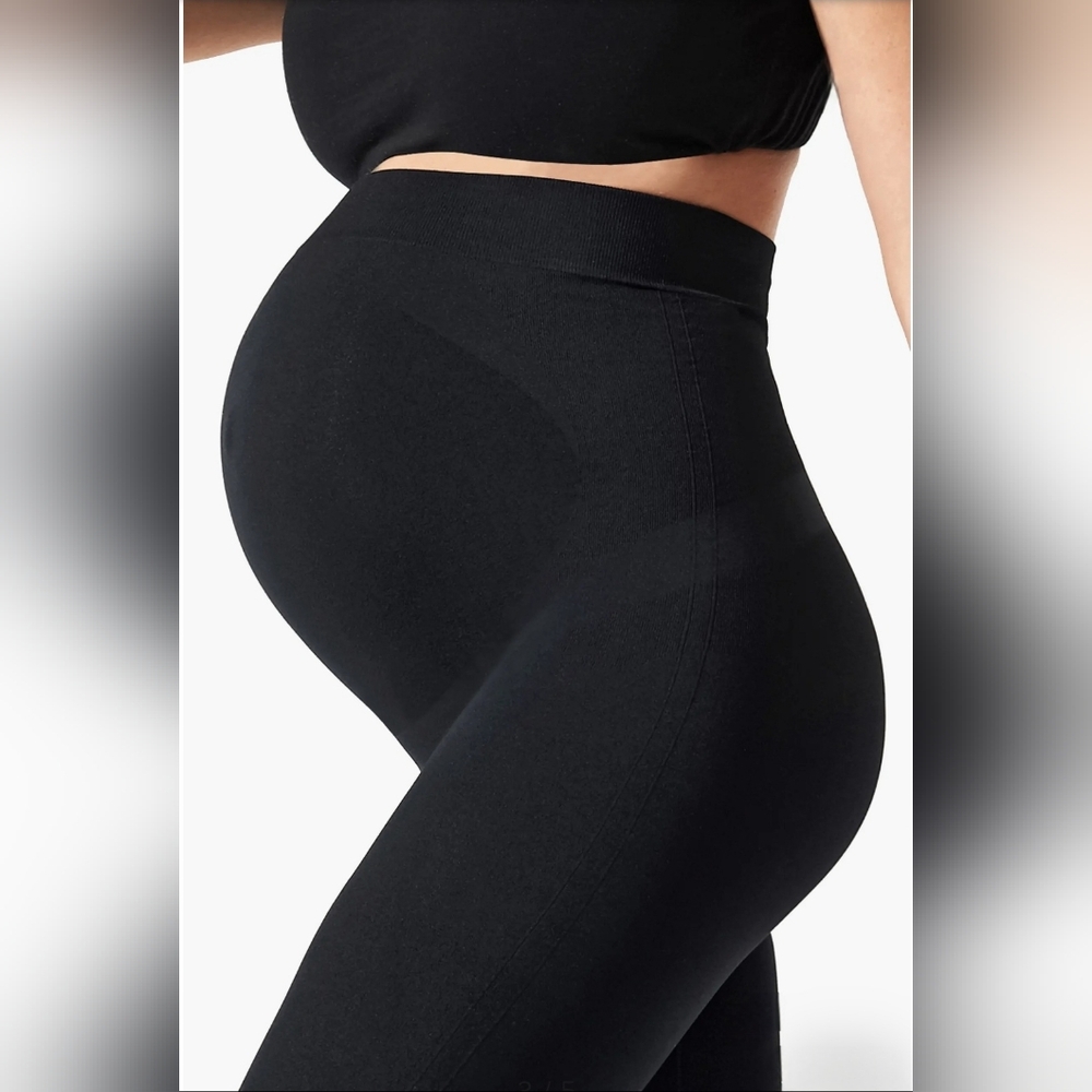 Blanqi Everyday Maternity Belly Support Leggings Black Travel Comfy sz M - Picture 3 of 8